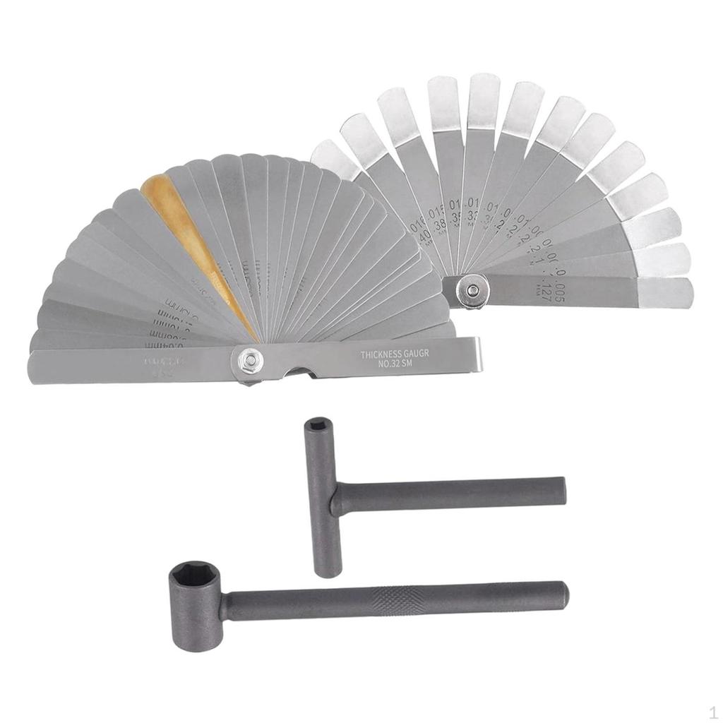 Feeler Gauge Tool Double Marked for Thickness/Wide Sizes Automotive Metal Metric Measurement