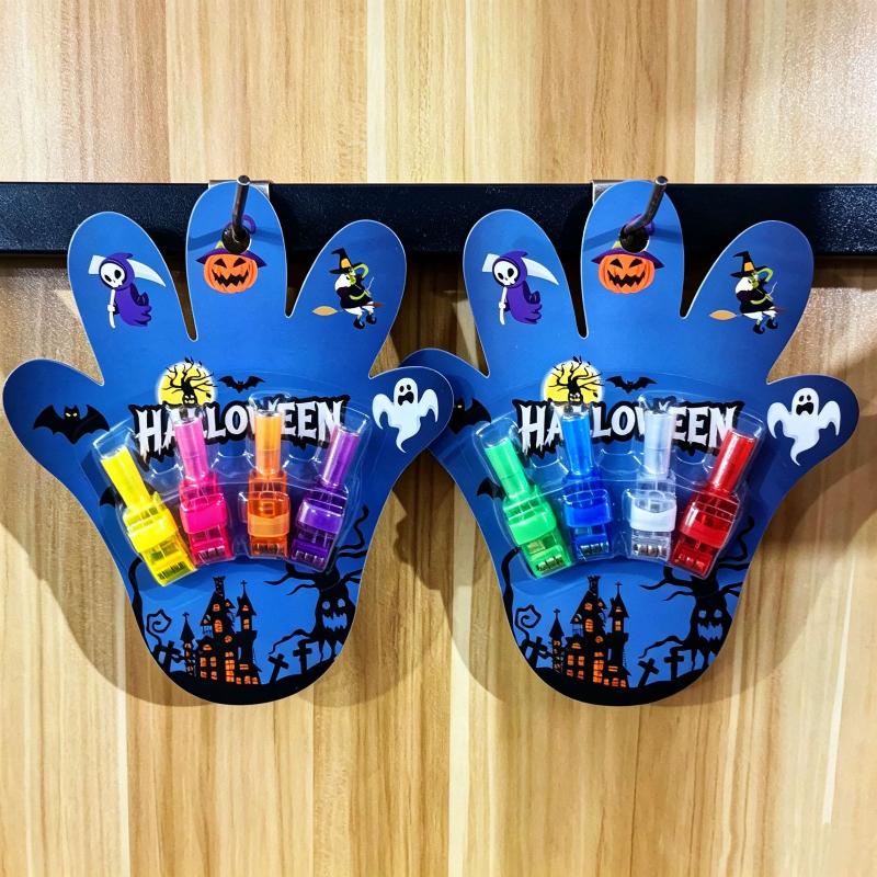 4Pcs Halloween Finger Lights Glow In The Dark Palm Light Up Toys Trick-Or-Treat Goodie Bag Fillers Stuffers Halloween Party Favo