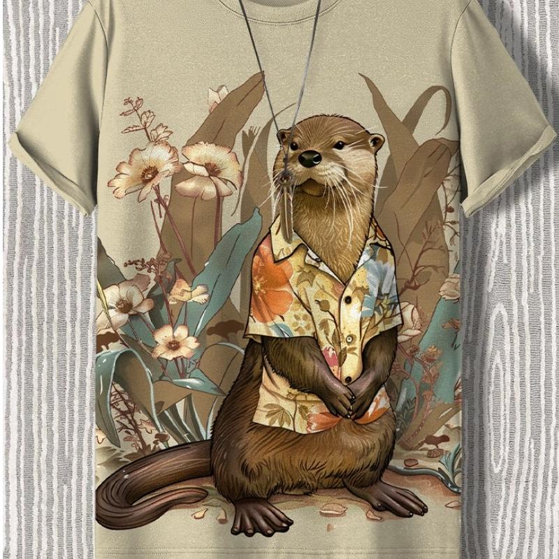 Maglietta da uomo in stile giapponese con grafica Samurai Cat, stampata in 3D, casual, a maniche corte, per esterni, abbigliamento da uomo oversize