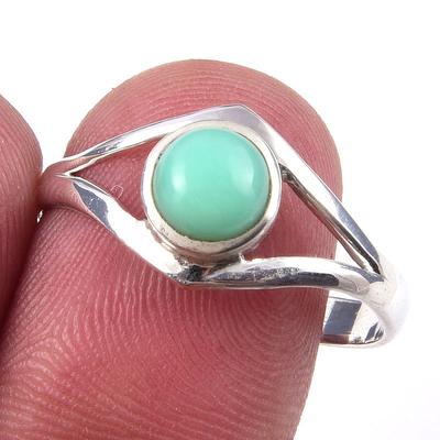 Natürlicher Chrysopras Edelstein Handgefertigt 925 Massiv Sterling Silber Ring Größe 9 t5r13