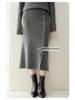 2025 Autumn/Winter Women's Cashmere Sweater & Slimming Knit Midi A-Line Skirt Set