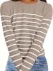 Women's Long Sleeve Striped Knit Sweater 54078L