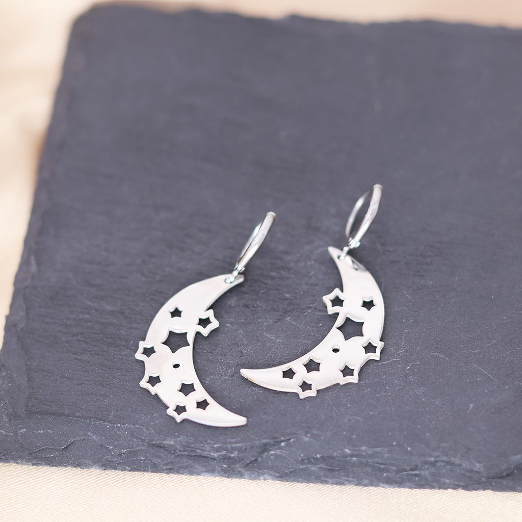 Kinitial Stainless Steel Gate To The Sky Raindrop Cloud Galaxy Solar System Ufo Ghost Earrings For Women Trendy Piercing Jewelry