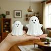 2Pcs Halloween Ceramic Ghostly Figurines With Soft Glows Night Light Handcrafted Holiday Decoration for Bedroom Party Decoration Collectibles