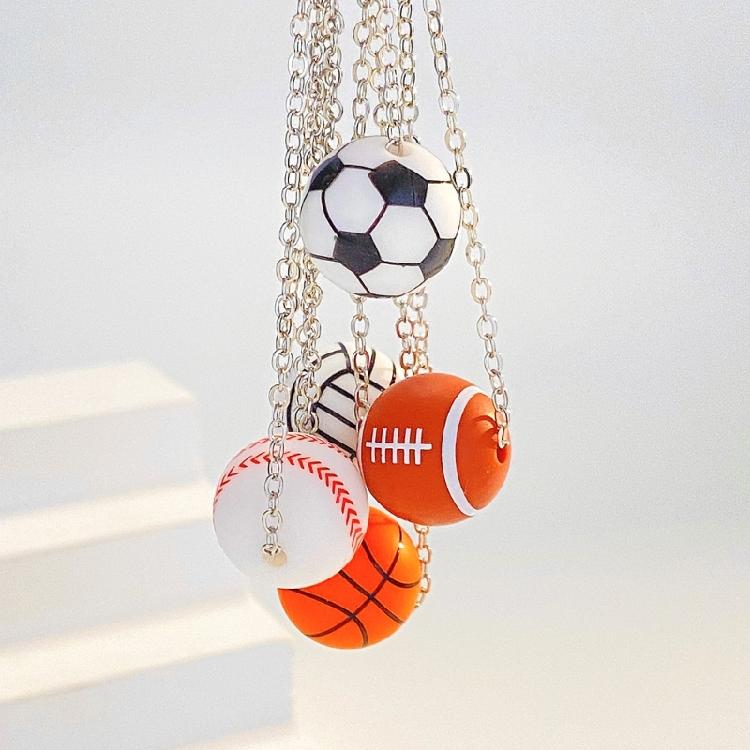 Unique Sports Balls Neckchains Stylish Pendant Necklace for Jewelry Collectors