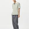 Uniqlo X JW Anderson Collaboration SS25 Striped Design Logo Embroidered Short Sleeve Polo Shirt Unisex Polo Shirts Green 477678-53