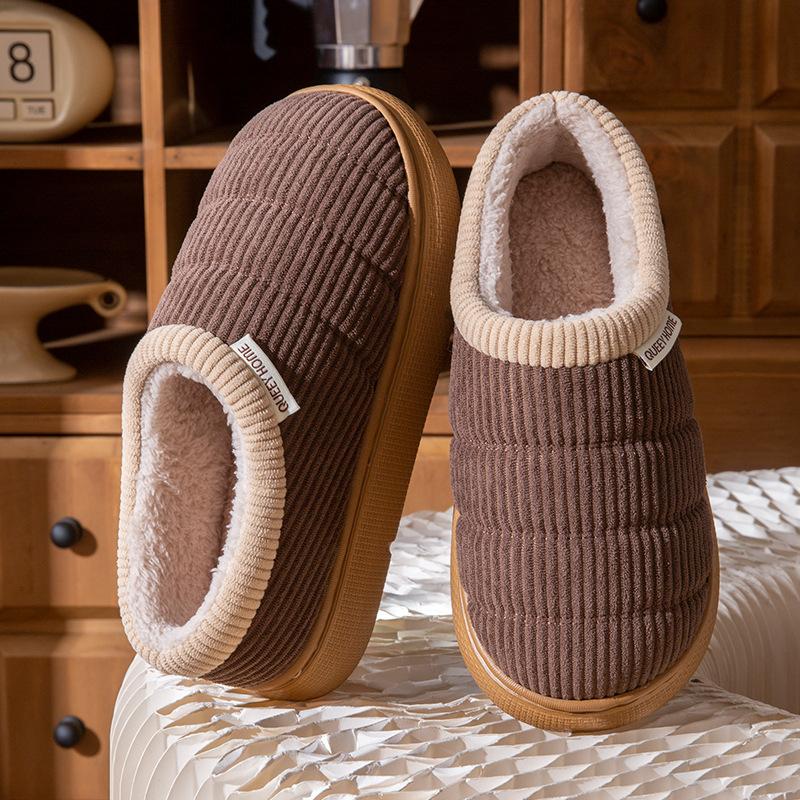 

Fashion Women s Soft-Soled Household Slippers Household Plush Slippers Non-Slip Warm Slippers Indoor Winter zapatillas de mujer 44-45 темно-коричневого