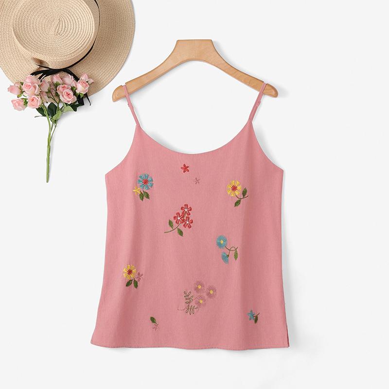 

ZANZEA Women Summer Floral Print Casual Sleeveless Camisoles 5XL рожевий