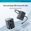 65W Retractable Type-C Charger with Built-in Cable - EU Standard
