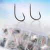 Izu Maruse Barbed Fish Hooks Set: 100-500 Small Carbon Steel Hooks for Pond Fishing