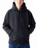[T-shirt.st] Plain, Thick, Fleece-lined Pullover Hoodie, Wild PO, 15.6oz, Men's, Super Black, 2XL