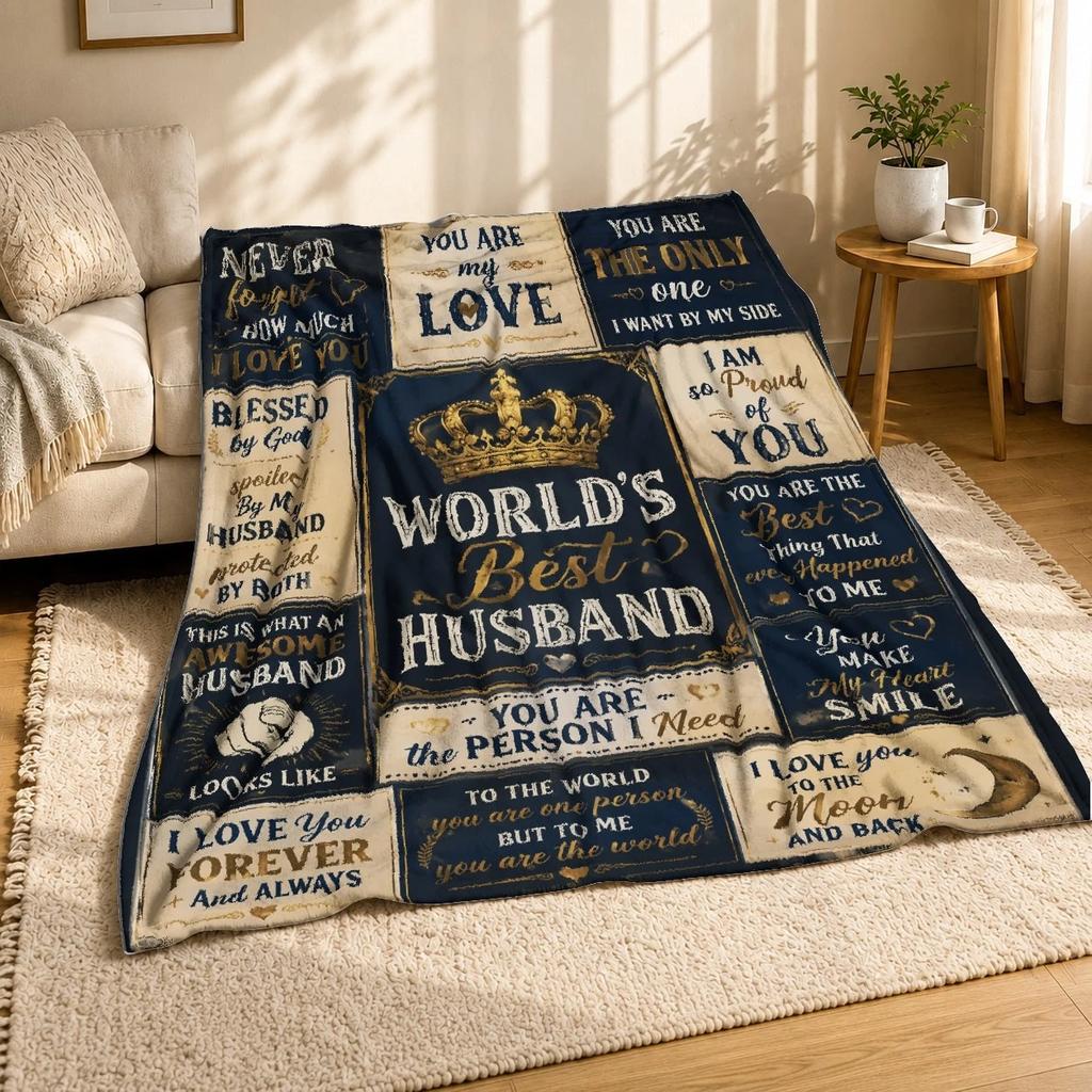 World's Best Husband Love Quote Coral Fleece Blanket