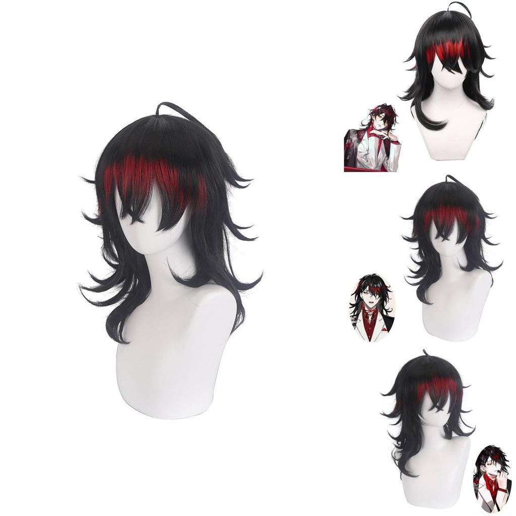 Vox Akuma Cosplay Wig Long Black Hair With Stunning Gradient Red Highlights
