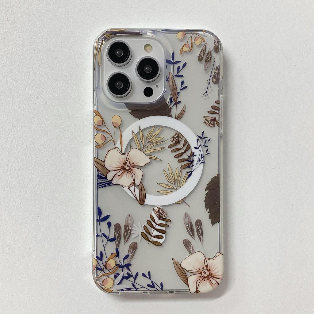 Chinese Style Floral Magnetic Case for iPhone 17 Pro Max