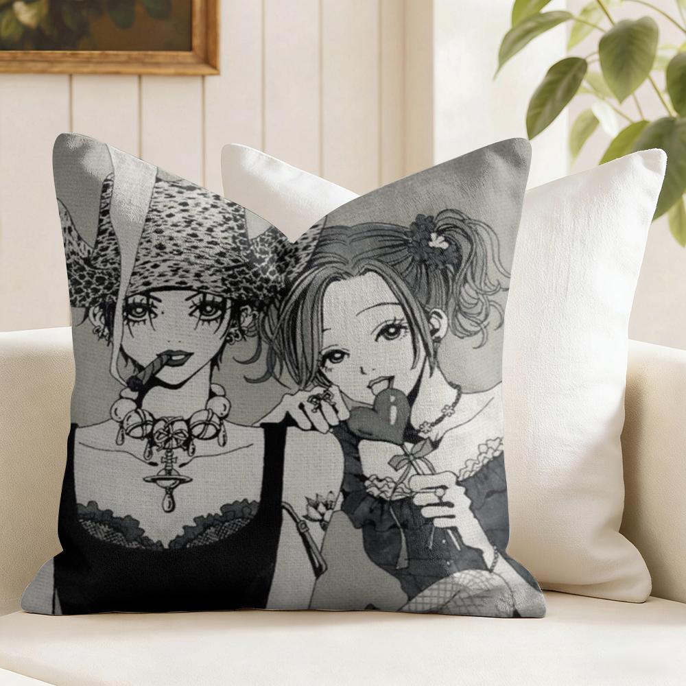 New Arrival NNana Anime Cushion Cover Eco Linen Pillow Case DoubleSided Print Breathable Durable Zipper Home Decor Gift