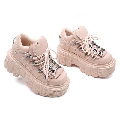 Summer Thick-soled Metal Muffin Shoes Heightening Street Punk Shoes Tank Bottom High-top Shoes Women's Boots
