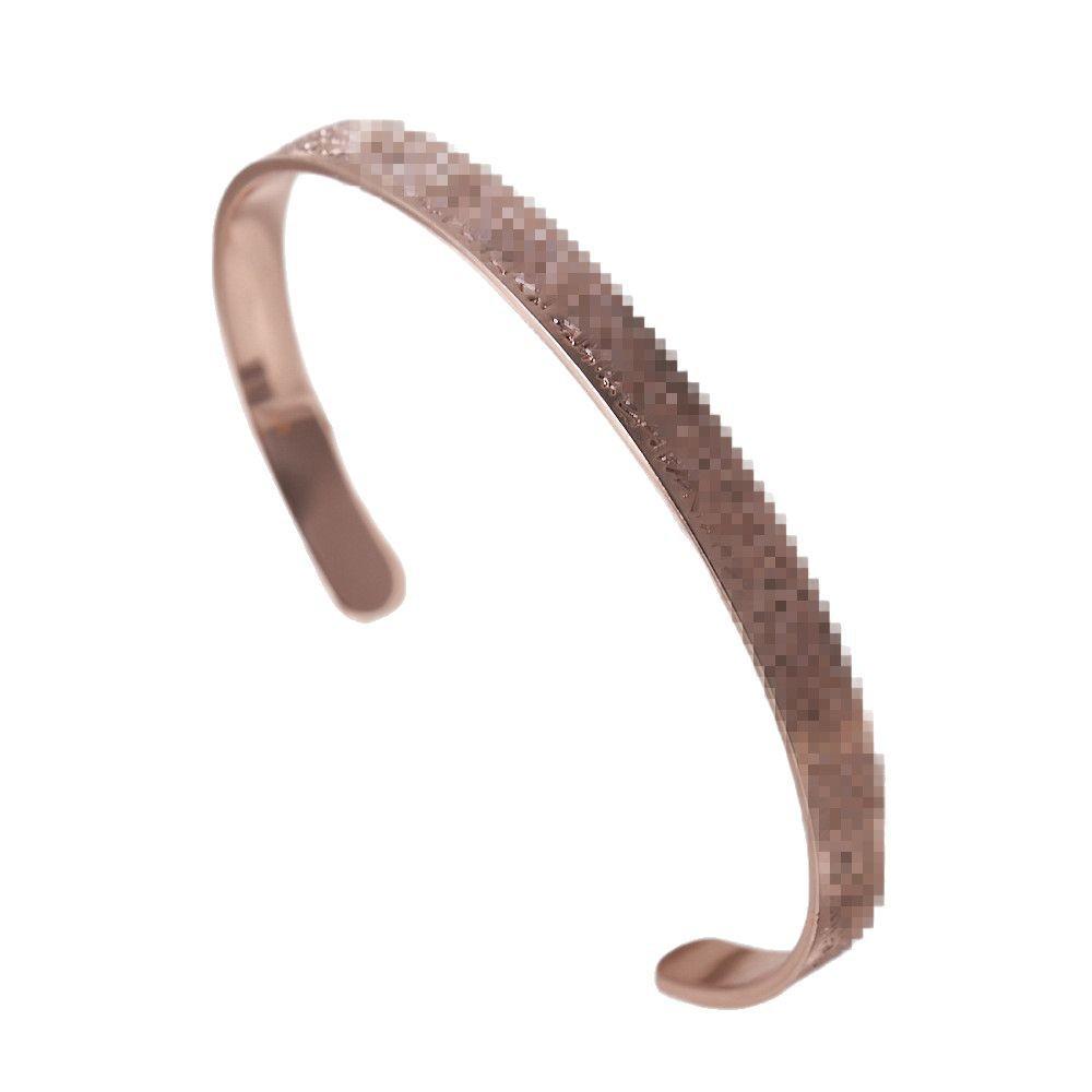 6mm Eco-friendly Stainless Steel Rune Cuff Bangle – Versatile Unisex Design