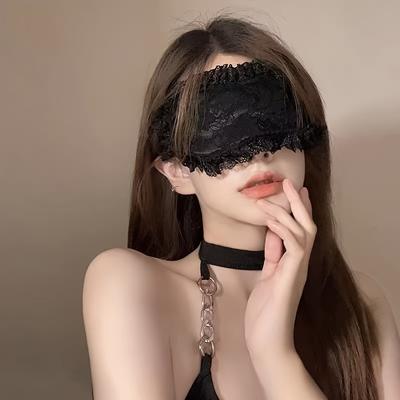 Sexy Schwarze Spitze Maske im Dienstmädchen-Stil, Bequem, In 2 Farben