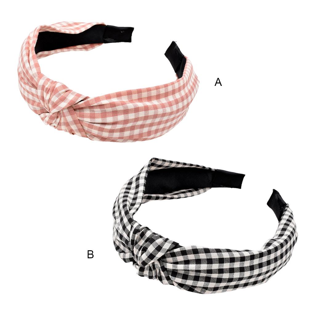 Hair Accessories Face Washing Supplies Knotted Headband Daily Wear Clothes Matching Accessory Sweet Plaid Hairband Adult Women
