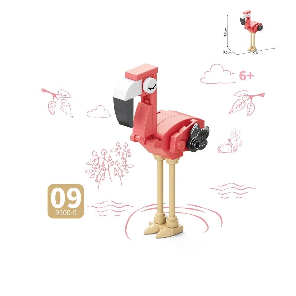 MOC Animal Building Block Accessories Set Crow Parrot Peacock Eagle Flamingo Transport Horse Ox Cart Gift Brick Model Toy K001