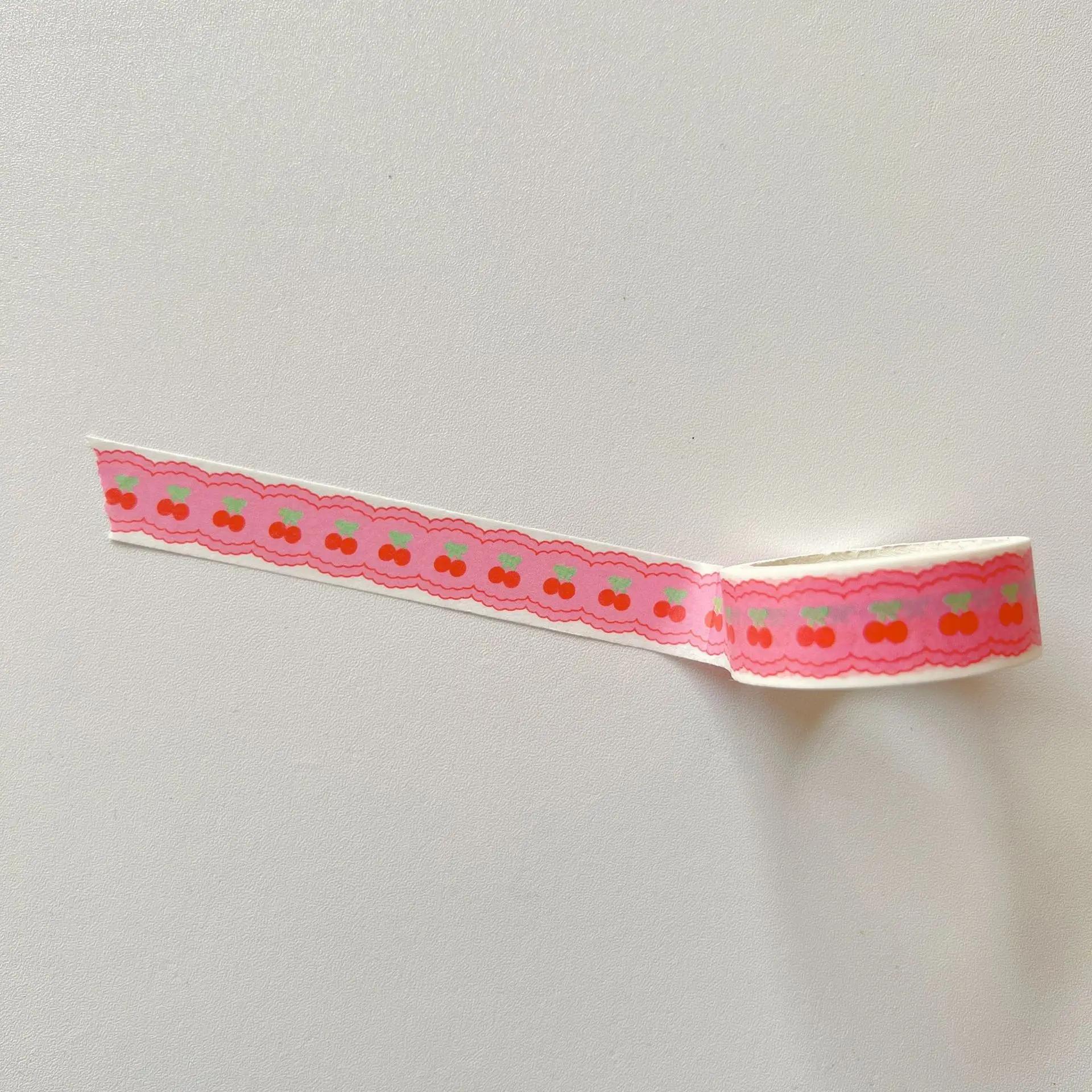 1 Roll Cute Flower Tulip Lattice Stickers Washi Tape Decorative Adhesive Masking Tape Scrapbooking School Stationery