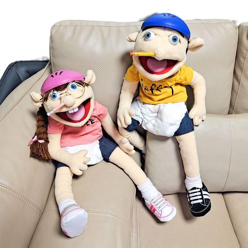 Sevimli Pembe Feebee Jeff Kardeş Kukla Peluş Bebek Ebeveyn-Çocuk Etkileşimi ve Erken Hediye İçin