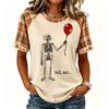 Women's Halloween Short Sleeve T-Shirt Neck Raglan Print Top