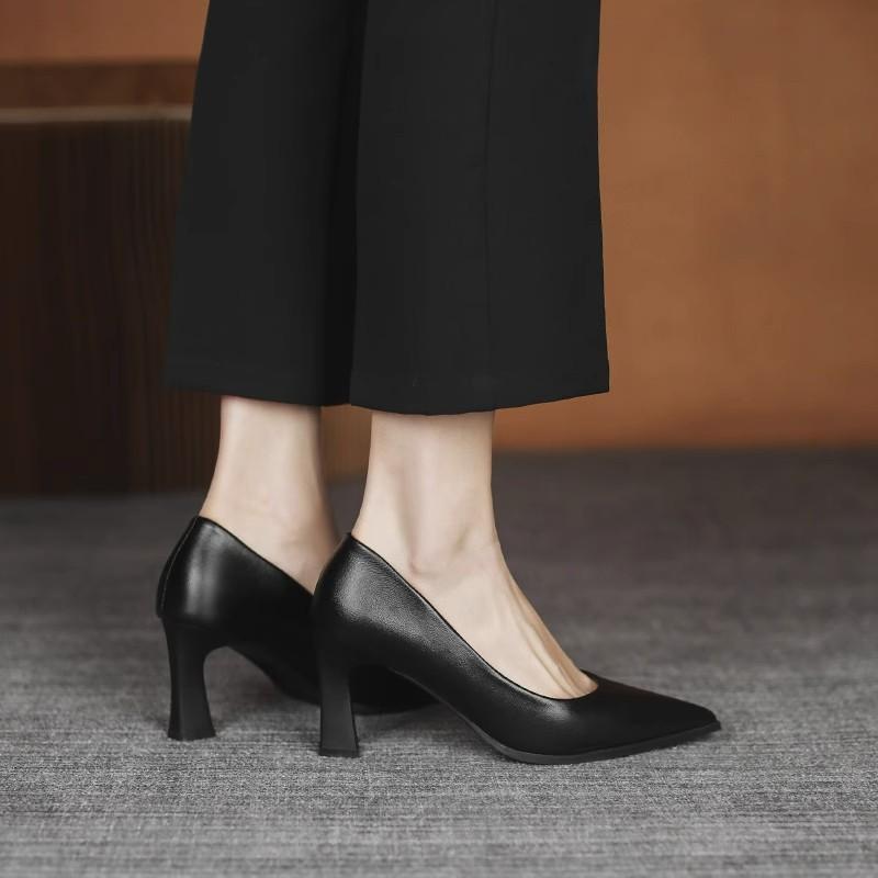 

2025 new black professional work single shoes flight attendant dress etiquette high heels work women s shoes 40