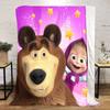 Russian animation Fairy Tale Masha and the Bear Cartoon Blanket Soft Four Seasons Home Bed Blanket Sofa Cover Office Napping Picnic Blanket M3