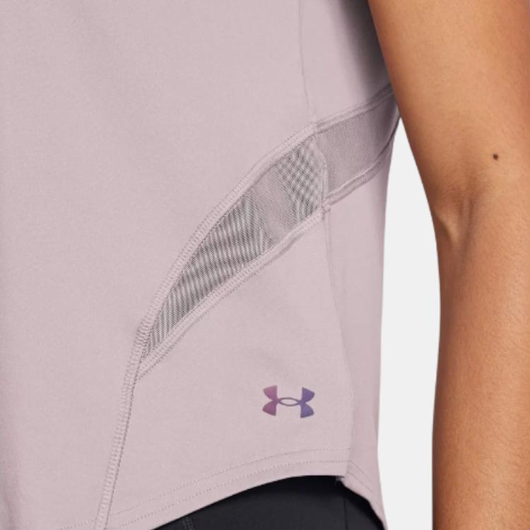 Under Armour Vanish Elite Vent Breathable Loose Casual Solid Color Crew Neck Short Sleeve T-Shirt Women T-Shirts Fatigue-Gray 1386400-015