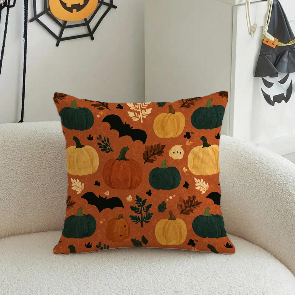 Pumpkin & Ghost Patterned Pillowcasessuitable For Sofa Car Bedroom Decorative Cushion Cover Pillow Cover