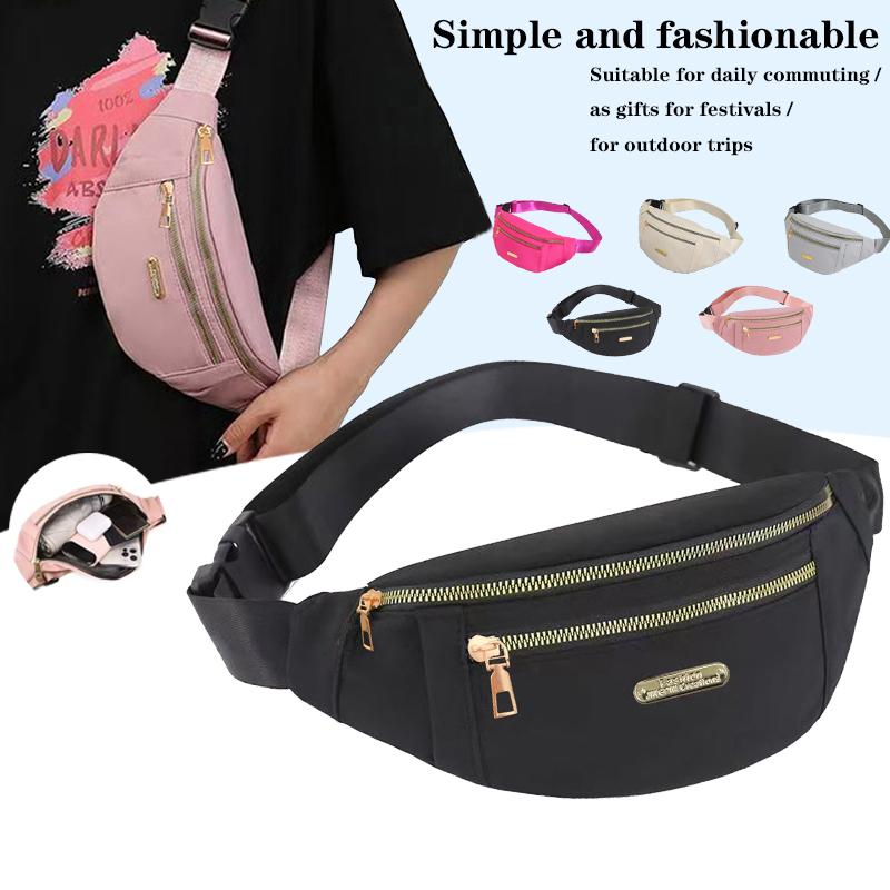 Daily Wear Simple Solid Tone Waist Sling Bag Unisex Fanny Pack, Practical Layout for Outdoor Leisure and Short Trips