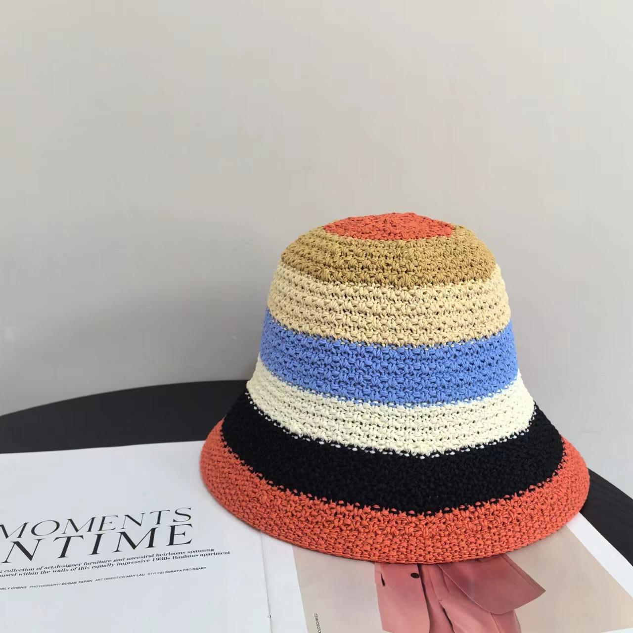 

Новая вязаная короткая дышащая антишляпа, милая и симпатичная шляпа от солнца, для путешествий, чтобы показать лицо, маленькая шляпа-ведро, защита от солнца и тень M（56-58cm） красный