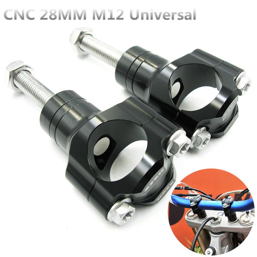 Pair Black CNC Aluminium Alloy Motorbike Handlebar Clamp Bar Clamps For 28mm M12