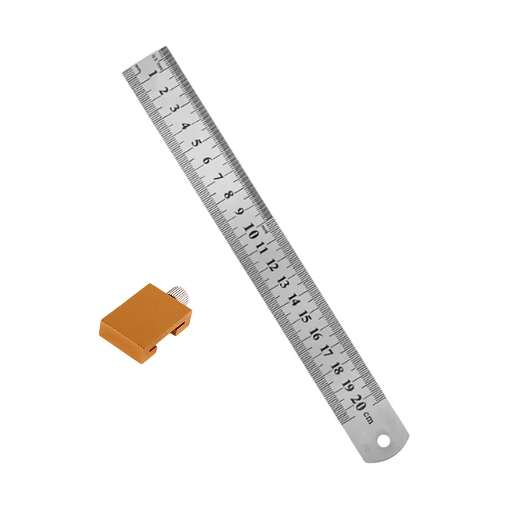 Aluminum Woodworking Ruler with Positioning Block Carpenter Measuring Tool for Precise Measurement In Carpentry Projects