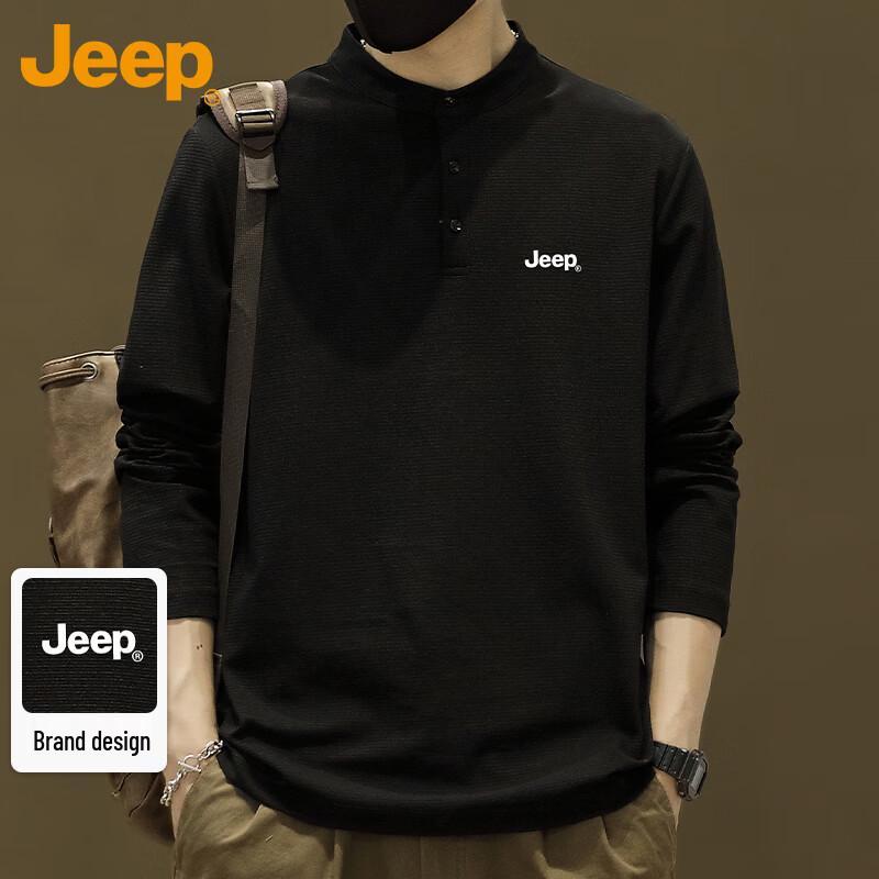 Jeep Men's Henley Collar Long-Sleeve T-Shirt