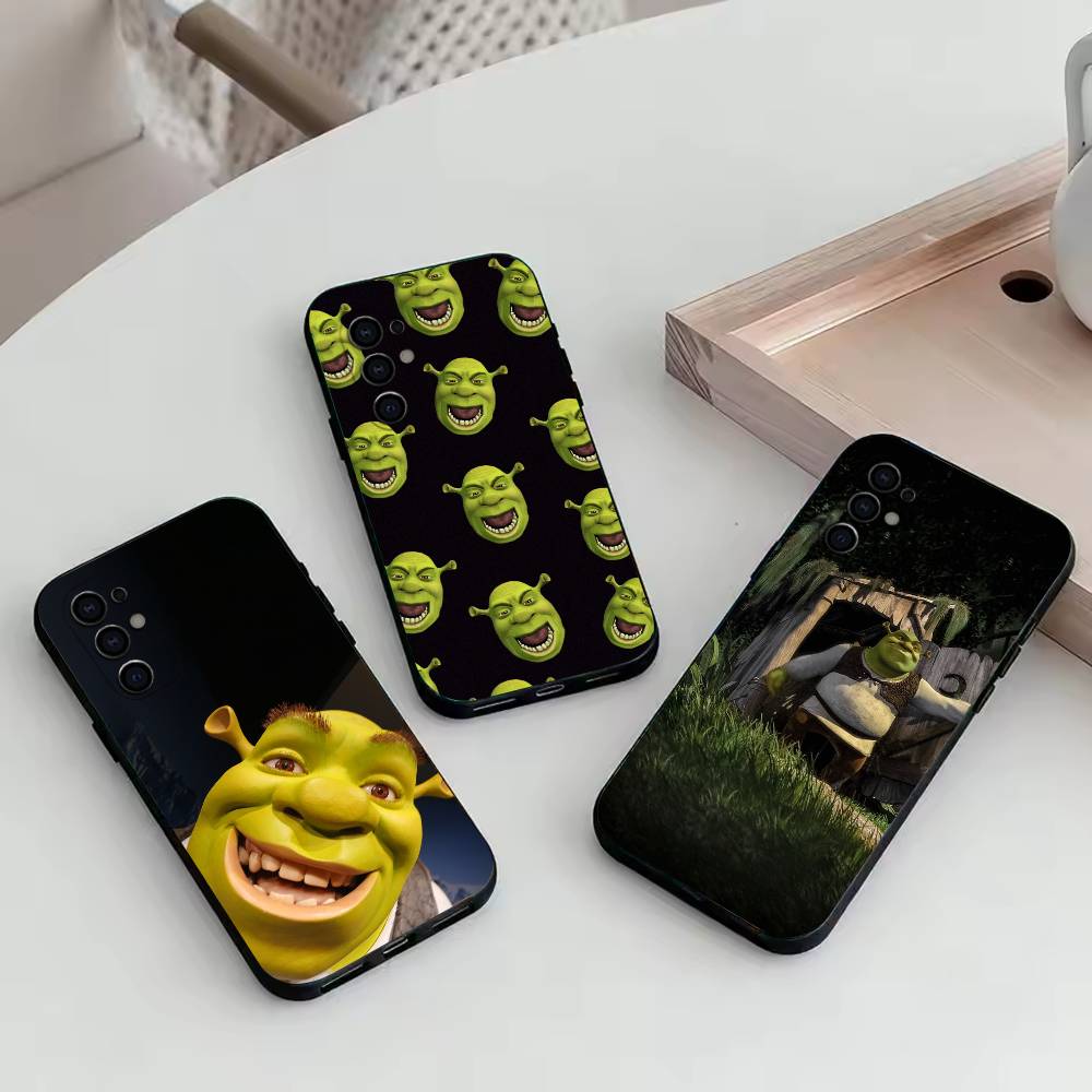 Cute S-Shrek Phone Case For Samsung S25,S24,S21,S22,S23,S30,Ultra,S20,Plus,Fe,Soft Silicone Black Cover