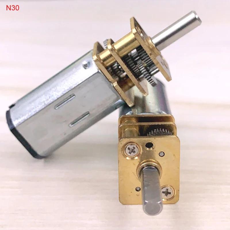 DC 3V/6V/12V N20 N30 Mini Metal Gear Motor Straight Output Shaft 15-1000RPM Slow Speed High Torque WormAll Metal gearbox Motor