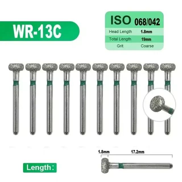 10pcs/box Dental Diamond Burs Drill FG Diamond 1.6mm Shank for High Speed Handpiece Burs