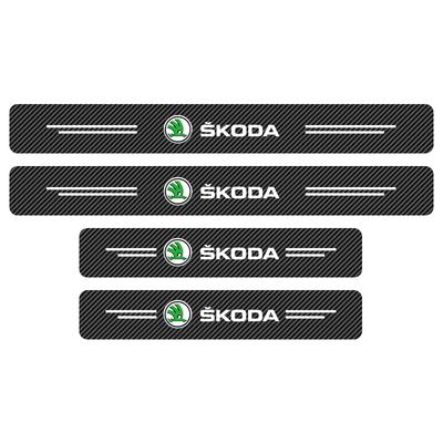 Ksgry3 Carbon Fiber Car Door Threshold Waterproof Stickers - Suitable for Models (Octavia MK2 3 Octavia 2 3 A7 Fabia Kodiaq Rapid