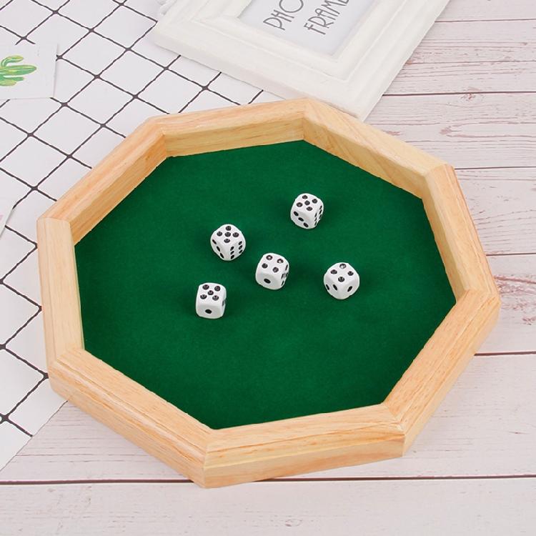 Dice Rolling Tray Octagonal Wood Cosmetic Jewelry for Case DND RPG Roleplaying G