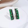 Kinel Green Opal Zircon Luxury Earrings For Women Black Plating Rose Gold Color Fine Jewelry