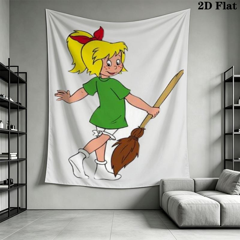 Bibi Blocksberg Wall Tapestry Aesthetic Wall Hanging Printed Fabric Blanket Decorative Tapestries for Bedroom Living Room Home Decor