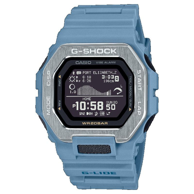 

Casio G-SHOCK Men s Stainless Steel 200M Water Resistant Digital Shock Resistant Quartz Watch GBX-100-2A синий