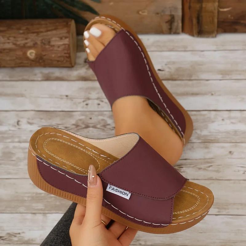 2025 Hot Sale Female Shoes Plus Size Open Toe Women's Slippers Casual Platform Wedges Sandals Outdoor Daily Comfortable