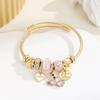 DIY Gold Stainless Steel Bracelet Exquisite Oil Drip Pendant Alloy Adjustable Couple Bracelet