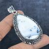 Natural Dendrite Opal Gemstone 925 Sterling Silver Jewelry Pendant 2.76" E7N03