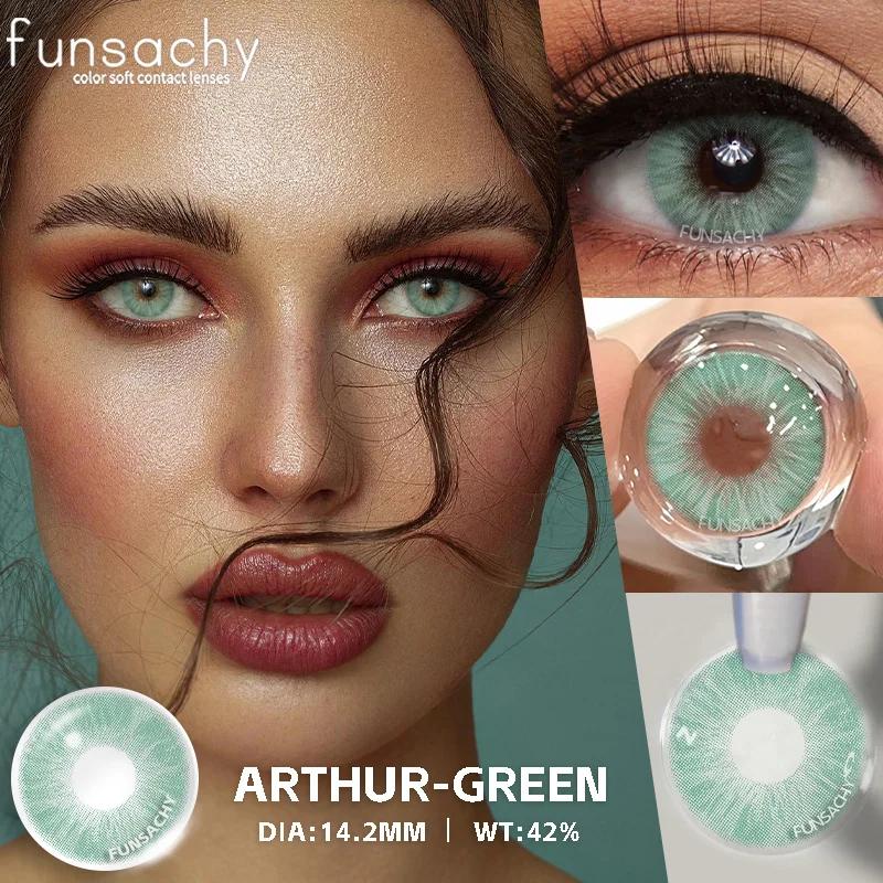 FUNSACHY 1 Paar Farbige Pupillen für Augen Große Augen Kontaktlinsen Jährlich Natürlich Braun Kosmetisch Grüne Augenfarbe Linse Graue Linse für Schönheit