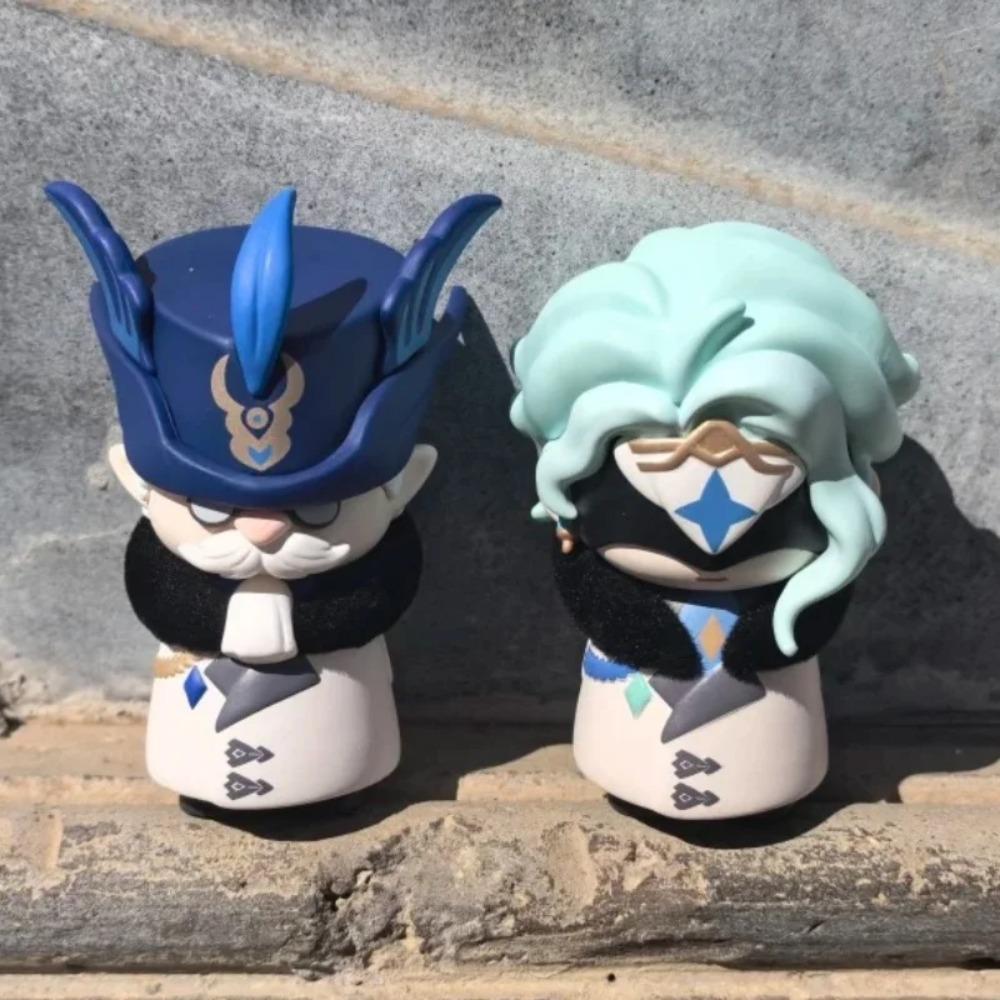 Genshin Impact Op Voorraad Fatui Harbingers Serie Blind Box Kawaii Trendy Q Versie Anime Figuur Collectie Desktop Verrassingscadeau
