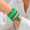 Festival Gifts Foliage Letter Bracelet Simple Green Beaded Bracelet Beer Festival Bracelet
